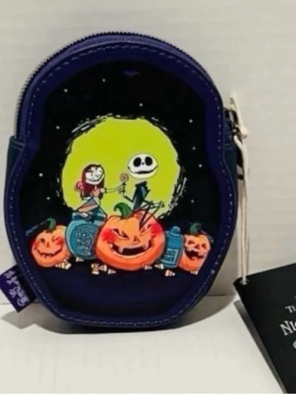 Loungefly Disney NWT NBC Jack & Sally Pumpkins Backpack, Coin Purse & Lanyard
